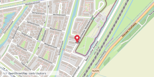 Een kaart met de locatie van Blue Bieb