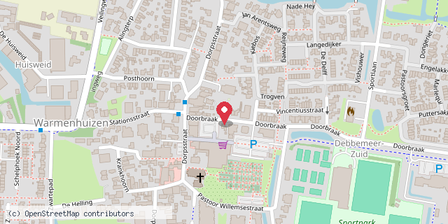 Een kaart met de locatie van Ruilbieb De Doorbraak