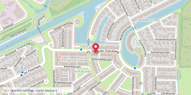 Een kaart met de locatie van Minibieb ADW