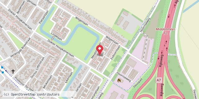 Een kaart met de locatie van Bakker