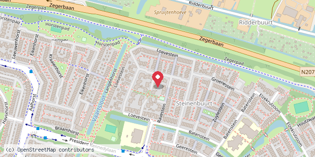 Een kaart met de locatie van Marjo