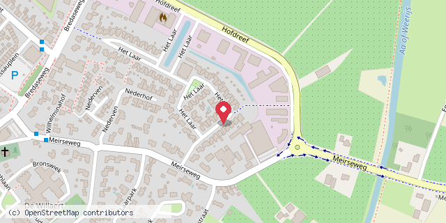 Een kaart met de locatie van De Boekenlegger