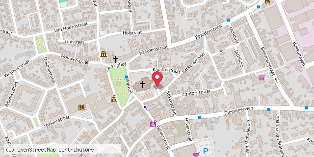 Een kaart met de locatie van Marianne Schellekens
