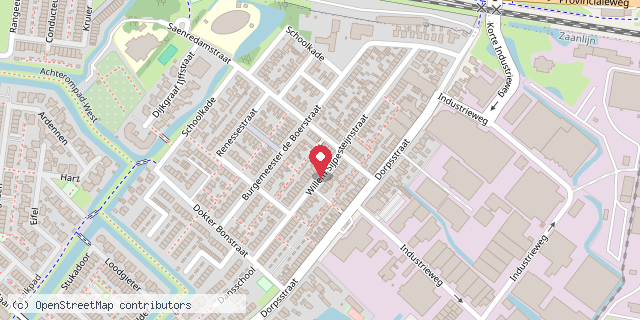 Een kaart met de locatie van Van hot naar her