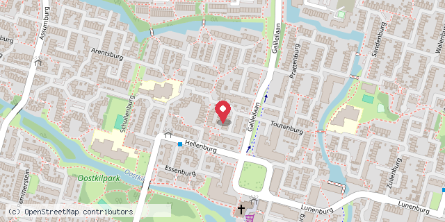 Een kaart met de locatie van Elly Bos