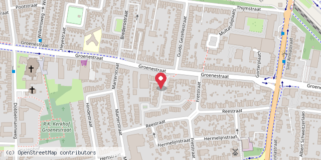 Een kaart met de locatie van Gerben van Roon