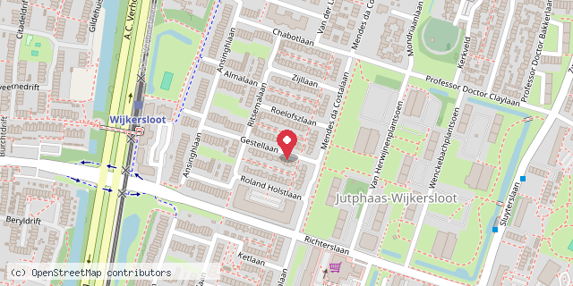 Een kaart met de locatie van Minibieb Gestellaan
