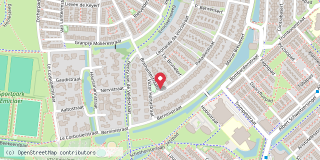 Een kaart met de locatie van c.l. Lamers