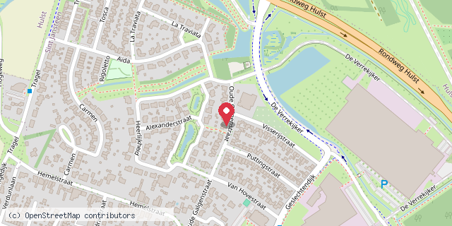 Een kaart met de locatie van Christel