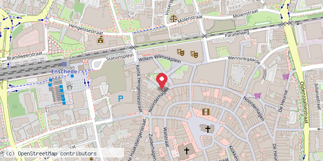 Een kaart met de locatie van Kaliber Kunstenschool