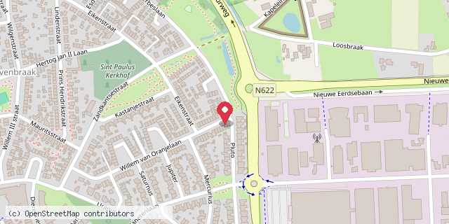 Een kaart met de locatie van Minibieb 'Huize van Heesch'