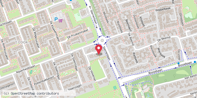 Een kaart met de locatie van Piet van Kruijsdijk